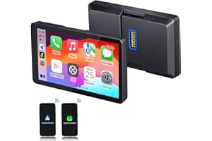 CARabc DB601 6" Touchscreen for BMW Motorcycles, Wireless CarPlay & Android Auto, IP68 Waterproof, Integrated GPS, 5G Wi-Fi, Support for Siri & Google Assistant