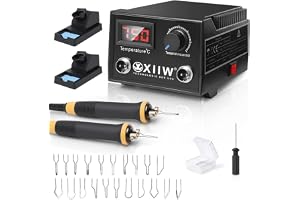 XIIW Pirografi Set med Dubbel Pen 100W, 23 Utbytbara Spetsar, Temperaturreglering 0-750°C med Digital Display, Professionellt Verktyg för Trä, Läder och Kork - DIY & Hantverk