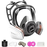ZXICH Full Face Respirаtor Wiederverwendbar, Gasabdeckung Organische Dampfmaske und Antibeschlag mit 40mm Aktivkohlefilter fü