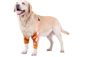 Blue Dream Island Manchon de récupération pour pattes avant de chien, genouillère de protection pour chiens de taille moyenne et grande, taille XXL (citron)