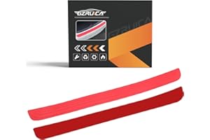 GZRUICA Rear Bumper Protector Strip Clear Back Bumper Protector Guard Rubber Scratch-Resistant Trunk Sill Plate Scuff Plate Car Accessory for SUV/Cars Universal Full Red Sports with Full Tape Pack-1