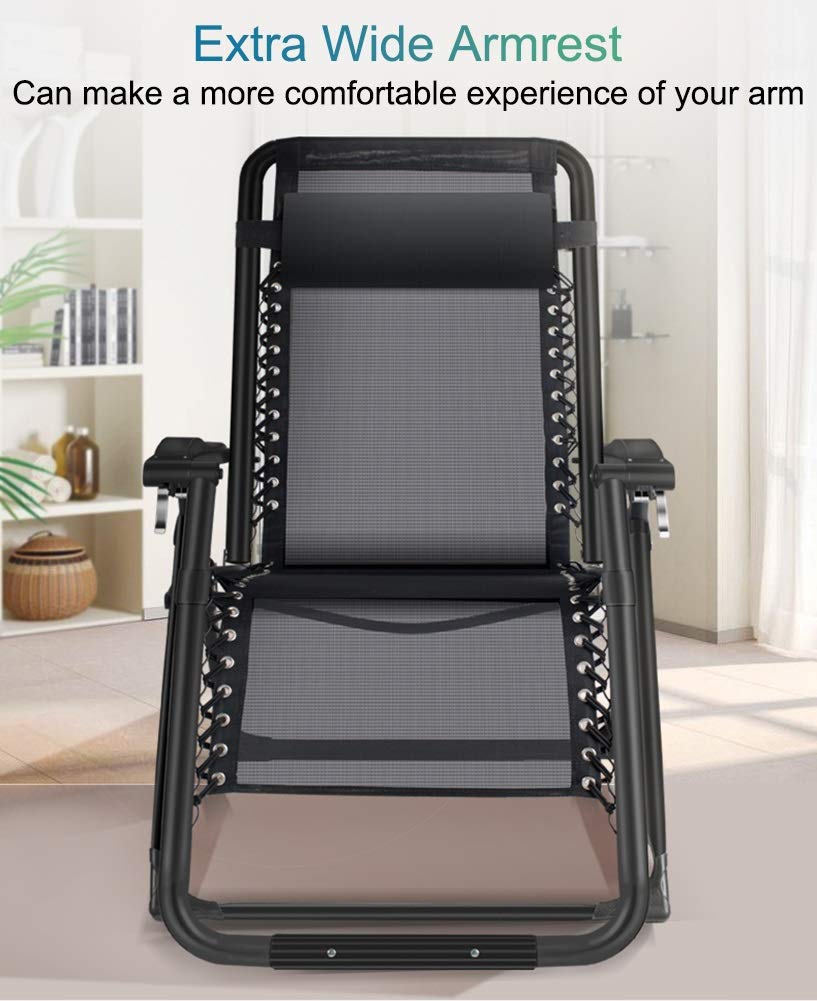 LXLA Oversize Zero Gravity Chair Extra Wide 440 lbs Weight Capacity