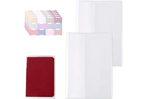 2 Bitars Klar Planerare Hölje för Hobonichi A6, 23x15,7cm Transparent PVC Planerare Skyddshölje med 5 Tomma Etiketter Klister