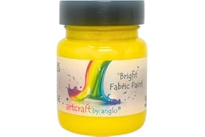 artcraft by anglo Yellow Fabric Paint Permanent for Clothes. Textile Fabric Paints in 60ml. Ideal for Painting Clothes, T-shirts, Jeans, Bags & Canvas Shoes.