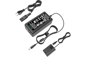 Gonine AC-PW20 Zasilacz sieciowy NP-FW50 Zestaw atrapy akumulatora do aparatu Sony Alpha ZV-E10 A7 A7R A7S A7II A7RII A7SII A6500 A6400 A6300 A6100 A6000 A5100 A5000 RX10 II III IV NEX-3 NEX-5 NEX-7