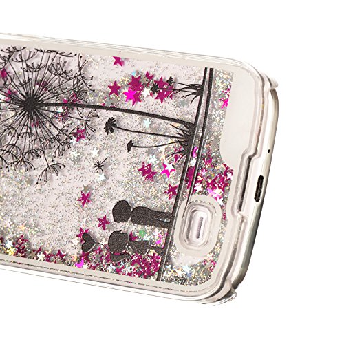 Für Samsung Galaxy S4 Hülle,Für Samsung Galaxy S4 Flüssigkeit Handyhülle,Funyye Luxus Luxuriös [Bunten Muster] Liebe Herzen Star Fließt Treibsand Durchsichtige Handytasche Glänzend Glitzer Diamond Diamant Fließen Flüssig Flüssigkeit Handyhülle Handy Hülle Case Tasche Crystal Case Durchsichtig Schutzhülle Etui Bumper Für Samsung Galaxy S4 + 1 x Frei Displayschutzfolie – Silber Glitter,Liebhaber Löwenzahn - 3