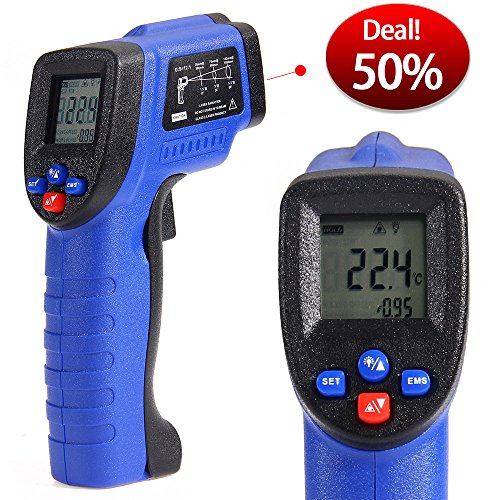 COLEMETER Infrarot Thermometer Laser Pyrometer - 50 bis + 550 °C Infrarot Temperaturmessgerät digital Thermometer Temperaturmesser Laserpointer