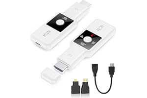 ICZI HDMI Wireless Trasmettitore e Ricevitore Senza Fili 4K/1080P 2.4/5.8 GHz 165FT/50M LED con Micro HDMI Connettore per Streaming Video Audio File da Laptop, PC a HDTV, Proiettore, Monitor