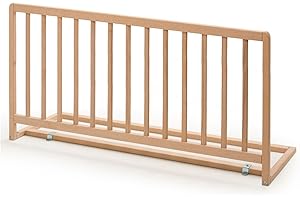 Geuther Barrière De Lit – Barrière De Sécurité Enfant Lit en Bois De Hêtre – Barrière Lit Bébé – Barrière De Lit Adulte – Barrière Pliable Solide Et Esthétique (Natural Wood, 110x60 cm)