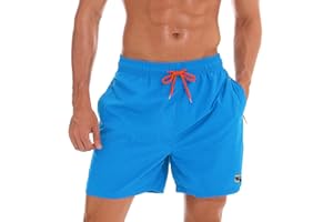 JustSun Costume Uomo Mare con Tasche Zip Surf Impermeabile Asciugatura Rapida con Fodera in Mesh