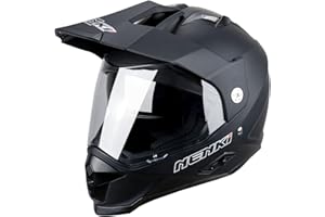 NENKI Motorradhelm Integralhelm, Fullface Helm Crosshelm Fiberglass mit Doppelvisier Sonnenblende und ECE 22.06 Zertifiziert für Damen Herren- M