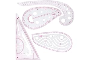 Deer Platz 4 Pezzi Abbigliamento Moda Righello, Set di Righello per Cucire Metrico, per Cucire Modello Disegno Design Sartoria, Modello Disegno