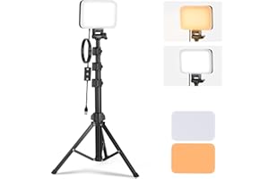 NEEWER BASICS Zestaw oświetlenia LED do panelu oświetlenia, dwukolorowe ściemniane przenośne lampy studyjne ze statywem i filtrami, 3200K ~ 5600 K CRI 95 750 luksów do nagrywania wideo na żywo, BP66