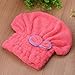 Molie Womens Microfiber Hair Drying Towel Quickly Dry Hair Hat Hair Turban Wrap Red