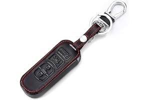 Happyit skórzane etui na kluczyki samochodowe do Mazda 3 5 6 8 CX5 CX7 CX9 M6 GT 2016 2017 4 przyciski pilot bez kluczyka