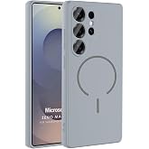 Microsonic Samsung Galaxy S24 Ultra i&ccedil;in Kılıf Zeno MagSafe Gri [Galaxy S24 Ultra ile Uyumlu Kılıf - Gri]