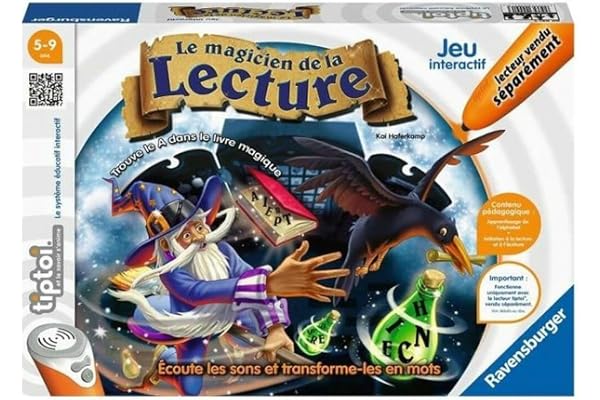 Ravensburger - Jeu interactif tiptoi® - Le Magicien de la Lecture - Jeux électroniques éducatifs sans écran et en français - A partir de 5 Ans - 00091