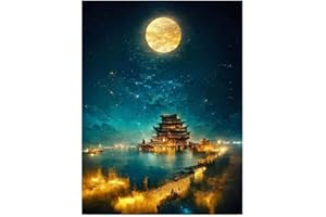 OIJOIYOI 5D DIY Diamond Art Painting Kits Full Drill for Adults and Kids, Diamond Arts and Crafts Pictures by Embroidery Cross Stitch Crystal Canvas Diamond Art Painting Gift for Home Wall Decor -tower
