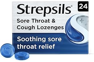 Strepsils Lozenges 24 Count - Fast Acting Dual Relief For Sore Throat, Tickly, Dry Cough - Soothes & Provides Effective Medication For Discomfort
