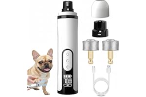 RUNPEAK Heusom Silent Groom Pro Nail Grinder – Quiet Dog Nail Grinder with 3-Speed Adjustment, Built-In LED Light, USB Rechargeable Design, and Replaceable Grinding Heads, Suitable for Both Dogs and Cats