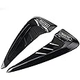 Automaze 2pc Car Air Flow Intake Decorative Side Vent Hood Cover Universal Air Flow Vent Protection Cover (Black)