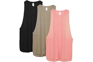 icyzone Canotta Donna Sportiva Traspirante e Sciolto Senza Maniche Atletica Palestra Camicie Corsa Yoga Tank Top (Pacco da 3)