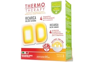Thermo Therapy Ricarica Fascia Ricaricabile per Dolore Schiena, Non Contiene Farmaci, Durata del Calore fino a 12 Ore, Confezione con 4 Dispositivi Terapeutici Autoriscaldanti