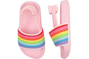 DREAM QUANZHOU Girls Flip Flops Boys Summer Slippers Kids Glitter Sliders Beach Bathroom Pool Cute Sandals Toddlers Home Shower Shoes Lightweight Non-slip Little Girls Sequins Slides for Indoor Outdoor