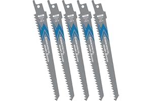 EZARC Set di lame per sega a sciabola 5 pezzi per legno, accessori per sega a sciabola, R644GS per tagli rapidi 150mm 6TPI (5 pezzi)