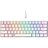 Havit Gamenote KB903L%60 Mekanik Blended Aydınlatma Oyuncu Klavyesi - 61 Tuş (Beyaz)