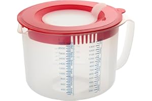 DR. OETKER Dr Oetker 1803 Bol doseur et mélangeur 2,2l, Plastique, Rouge, Transparent