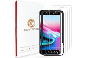 tigratigro [4 sztuki szkła 2,5D do iPhone SE2022/iPhone SE2020/iPhone8/iPhone7/6S/6 folia ze szkła hartowanego (4,7")-HD 9H twardość, 0,33 mm super przezroczysta [z łatwymi w instalacji narzędziami]