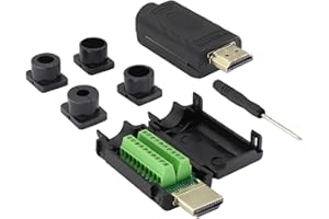 zdyCGTime Adattatore Terminale Cablaggio a vite senza Saldatura HDM,Modulo di segnale del connettore della scheda di breakout del terminale da HDMI maschio a 20 pin/vie con guscio(2Pezzo)
