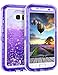 Produktbild Coolden Samsung Galaxy S7 Hülle, 3D Glitzer Flüssig Durchsichtig Bling Sparkle Glitter Herz [Crystal Silikon Rückdeckel + Rahmen Bumper] Transparent Handyhülle für Samsung Galaxy S7(Lila)