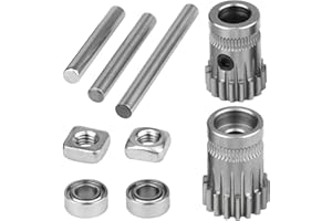 POLISI3D Upgrade High Precision Hardened Steel MK3 Dual Drive Gear Nickel Plating 5mm bore Compatible with DDB Extruder Prusa i3 MK2/MK2S/MK2.5 MK3S 3D Printer (Upgrade gears)