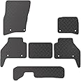 Carsio Rubber Car Mats For LandRover Defender 110 2020+ Onwards Tailored Fit Floor Mat Set Complete Accessory Black Custom Fitted - All Weather & Heavy Duty, Anti-Slip Backing with Clips