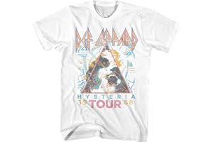 AMERICAN CLASSICS Def Leppard 1980s Heavy Hair Metal Band Rock & Roll Hysteria '88 Adult T-Shirt