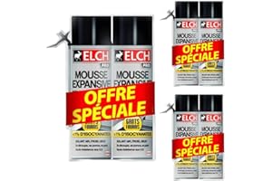 TMPPRO Espuma de montaje de espuma de poliuretano de 500 ml, color blanco, espuma de aislamiento eficaz y relleno para juntas para aplicaciones precisas, espuma para aislamiento, espuma de construcción (6 x