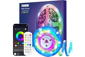 TK99SW Lumière LED 1m, lumières LED RGBIC avec APP and télécommande pour TV 32 à 50 pouces TV derrière l'éclairage, Synchronisation de la musique, Bande Lumineuse Décoration pour TV, Miroir, Ordinateur, etc