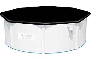 BESTWAY Cobertor de Invierno Redondo Ø401 cm de PVC para Piscinas Negro