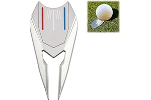 RTDHO Golf Divot Repair Tool with Hat Clip Pitch Mark Repair Tool Magnetic Golf Ball Marker for Putting Green Alignment Putting Aids for Golfer Gift, Silver