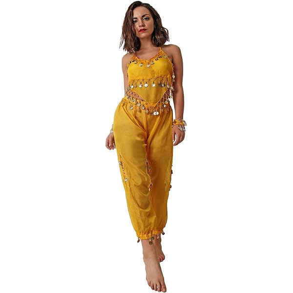 Pantalon Danse Du Ventre Femme - Jambe Large Évasée - Style Oriental - Taille Unique Noir