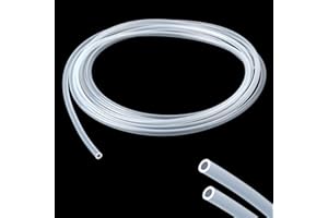 GHVACZS Wąż silikonowy, długość 4 m, średnica 4 mm x 6 mm OD, przezroczysty, bezpieczny dla żywności, elastyczny wąż do akwarium