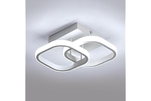 Osairous Plafoniera LED Soffitto Moderna, 22W 2550LM Lampada da Soffitto LED Quadrata, Lampadario Acrilico Bianca Soggiorno per Camera da Letto Corridoio Cucina, Bianco Freddo 6500K, 29CM