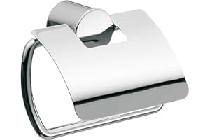Emco Rondo 2 uchwyt na papier toaletowy, chrom, uchwyt na papier toaletowy, z pokrywką, uchwyt na rolkę, montaż ścienny - 45000100