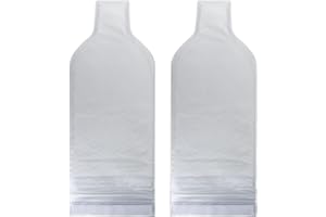 Omoojee Torby ochronne na wino do podróży, 2 zestawy wielokrotnego użytku rękaw na butelki wina, podwójna wewnętrzna poduszka bąbelkowa, potrójna ochrona na prezent samolotowy..
