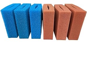 KOI- UND BONSAIPARK HERDECKE BioTec 5/10/30 Ersatzschwamm Sets passend für Oase Biotec Teichfilter/rote und Blaue Filterschwämme geschlitzt/Abmessung 25 x 25 x 8 cm/deutsche Qualität (Set Biotec 10/3 x blau -3 x rot)