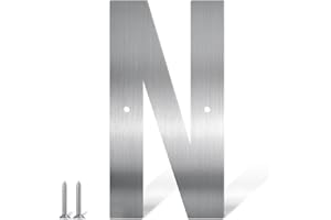 USENUMBER 17,8 cm Edelstahl Metall Hausnummern Türnummern und Buchstaben Silber Moderne Hausnummern Briefkastennummern und Hausnummern für Draußen Adressnummern für Haus Wohnung (N)
