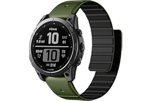 Laffav Pasek magnetyczny kompatybilny z zegarkiem Garmin Fenix 6 Pro / Fenix 6 / Fenix 7 / Fenix 7 Pro / Fenix 5, silikonowy pasek QuickFit 22 mm do Garmin Instinct/Epix 2 Pro 47 mm / Forerunner 945 /