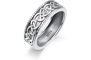ADMETUS 925 Sterling Silver Celtic Knot Rings for Men Celtic Wedding Bands Jewellery Gifts